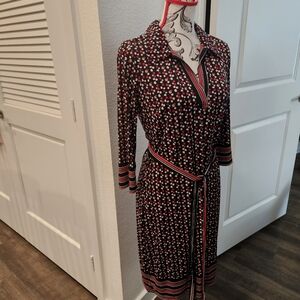 Ladies Medium dark blue/multi knit dress.